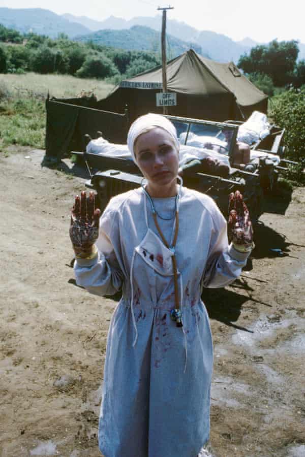 Sally Kellerman on the set of M*A*S*H (1970).