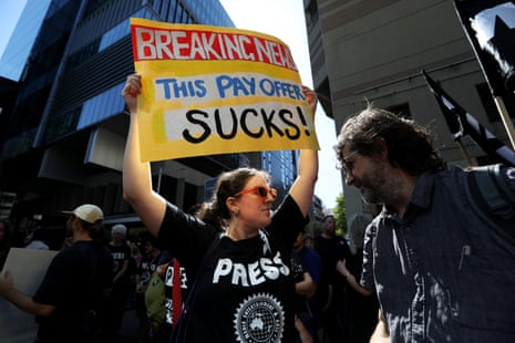ABC staff on strike outside the Ultimo office
