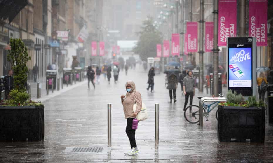 Heavy rain in Glasgow city centre last September