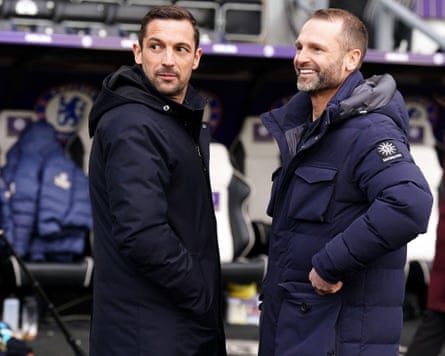 Chelsea sporting directors Paul Winstanley and Laurence Stewart during the Women’s League Cup final