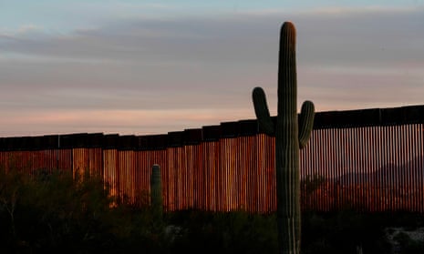 The United States-Mexico border wall is seen in Organ Pipe National Park south of Ajo, Arizona