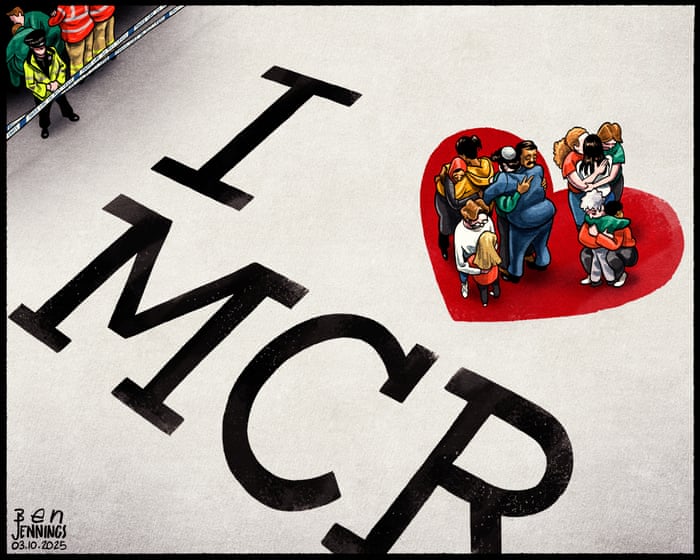 Ben Jennings on the Manchester synagogue attack – cartoon
