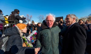 Bernie Sanders in Washington on Friday in protest against the tax bill. ‘It is based on the fraudulent theory of trickle-down economics that never worked, never will work.’