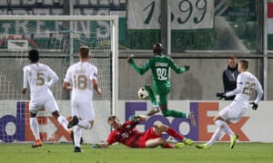 Jody Lukoki, de Ludogorets Razgrad, marca su primer gol.