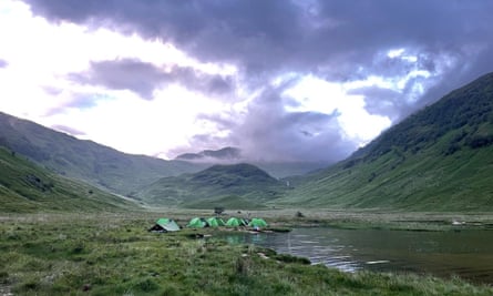 Wild camping beside a loch on Knoydart