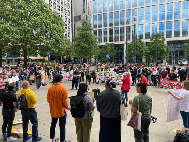 The arrest of Ademola Adedeji, 19, and three friends sparked protests in Manchester.