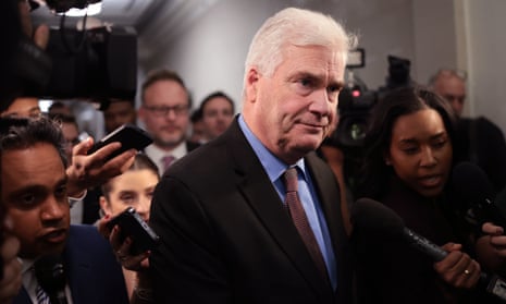 Tom Emmer speaks to reporters in Washington DC on 23 October 2023.