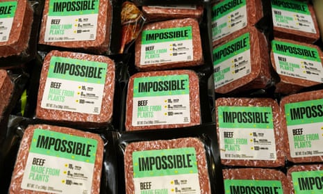 Impossible Foods’ plant-based beef products are seen in the meat section of a supermarket in Hong Kong.
