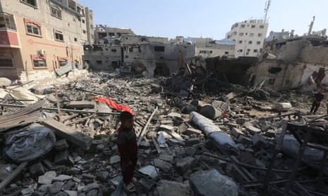 A nightmare come true': Palestinians flee again after Israel's attacks on Gaza | Israel-Gaza war | The Guardian