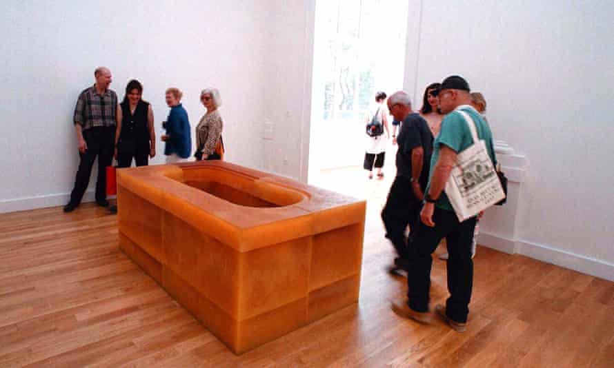 Visitors at Rachel Whiteread’s Venice Biennale show in 1997