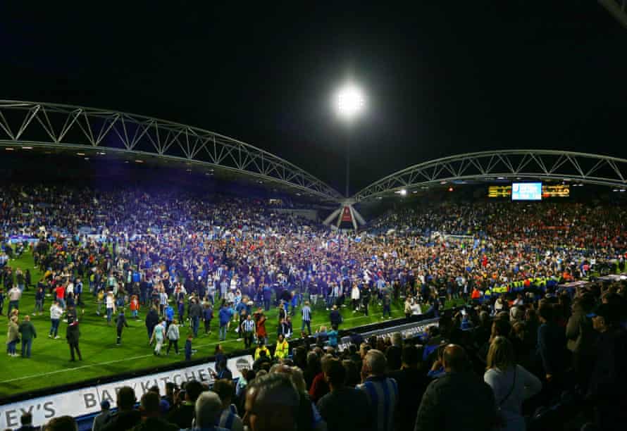 Under the lights of Huddersfield.