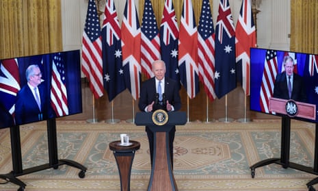 US President Joe Biden delivers remarks about a national security initiative with Australia and Britain
