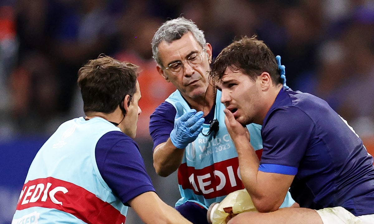 Antoine Dupont injury overshadows France's record 96-0 win over Namibia | Rugby World Cup 2023 | The Guardian