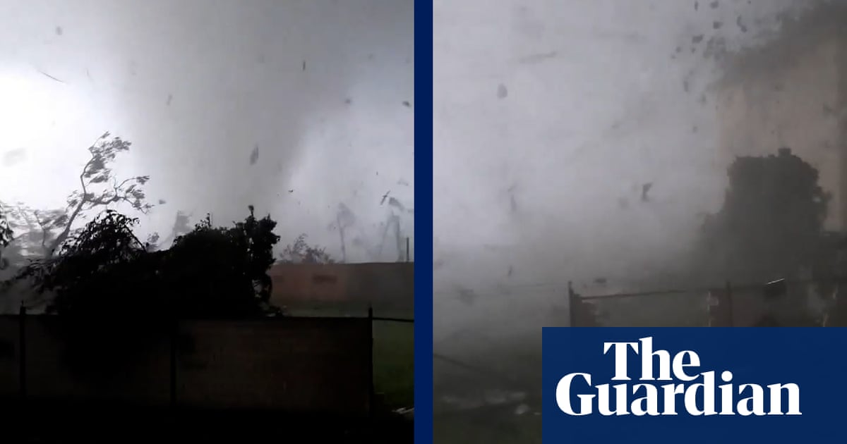 Man captures moment tornado hits his house in Czech Republic – video