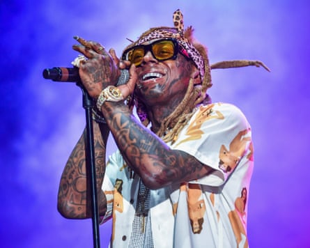 Lil Wayne performing in New Orleans, August 2018.