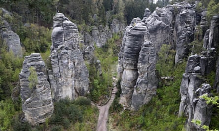 Strange rock formations in Prachovské Skály