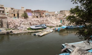 Homes by the canal at El Max, near Alexandria