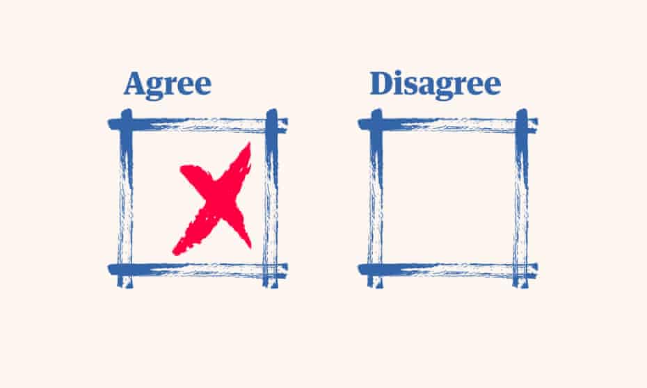 Agree and disagree boxes