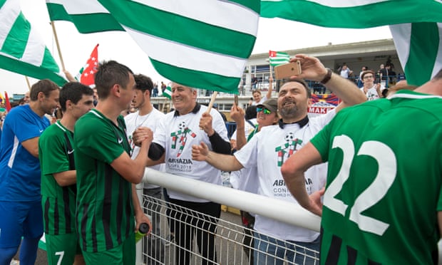 Abkhazian players meet their fans.