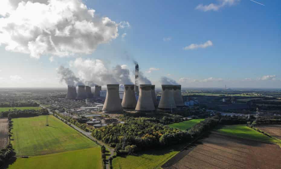 Aerial view of Drax power station in Selby, North Yorkshire