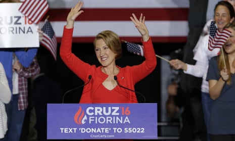Running mate: Carly Fiorina during a rally for Republican presidential candidate Ted Cruz.