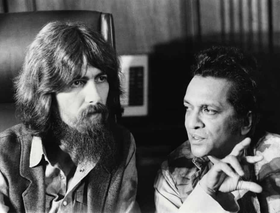 George Harrison and Ravi Shankar in the documentary series.