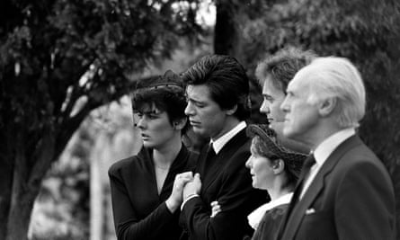 Jeremy Bamber and girlfriend Julie Mugford at the funeral of three members of his family a year before he was convicted of their murders.