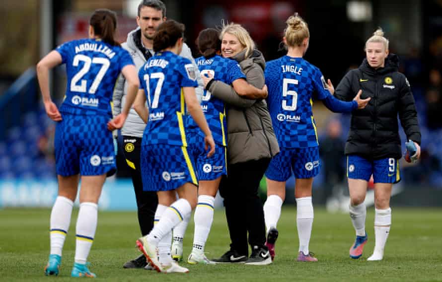 Emma Hayes, here embracing Sam Kerr, knows how to get the best out of each individual.