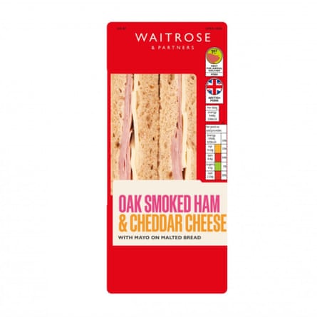 Waitrose oak-smoked ham & cheddar cheese sandwich.