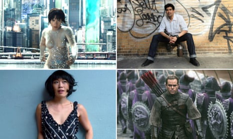 Clockwise from top left: Scarlett Johansson in Ghost in the Shell; Pun Bandhu; Matt Damon in Great Wall; Atsuko Okatsuka. 