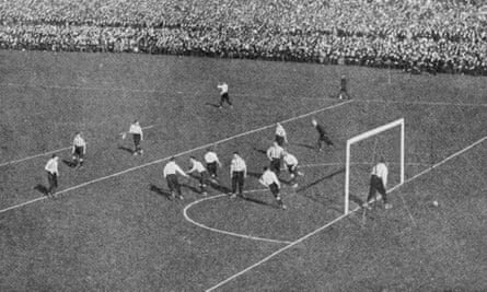 Sport Football Specific1901 FA cup final. Tottenham Hotspur 3 Sheffield United 1. Played at Crystal Palace, London in front of a then world record crowd of 110,820 .