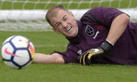 Joe Hart during West Ham training: ‘There wasn’t an awful lot of movement goalkeeper-wise this summer so I’m very thankful to get this opportunity.’
