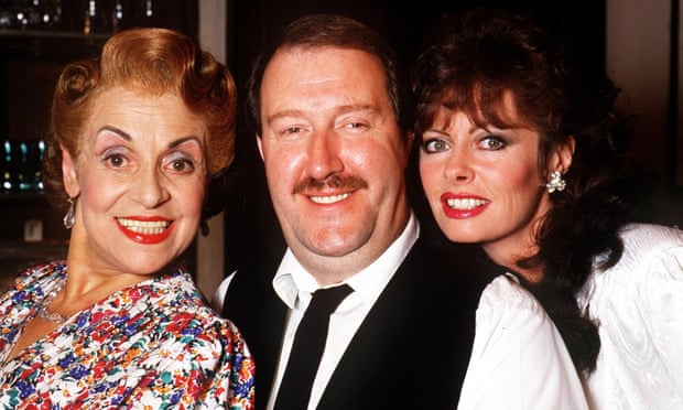 Gorden Kaye with his ‘Allo ‘Allo wife Edith played by Carmen Silvera (L) and mistress Yvette, Vicki Michelle.