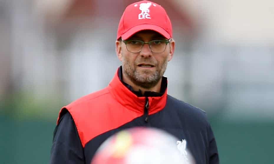 Jürgen Klopp during a Liverpool training session on Wednesday.
