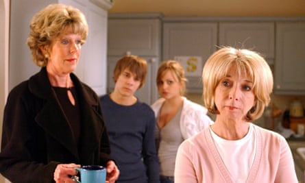 Helen Worth as Gail Platt, Sue Nicholls as Audrey, Jack P Shepherd as David Platt and Sarah O’Brien as Sarah Platt.