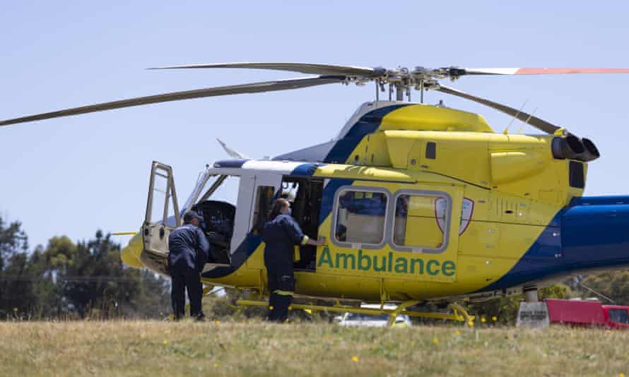 An ambulance helicopter