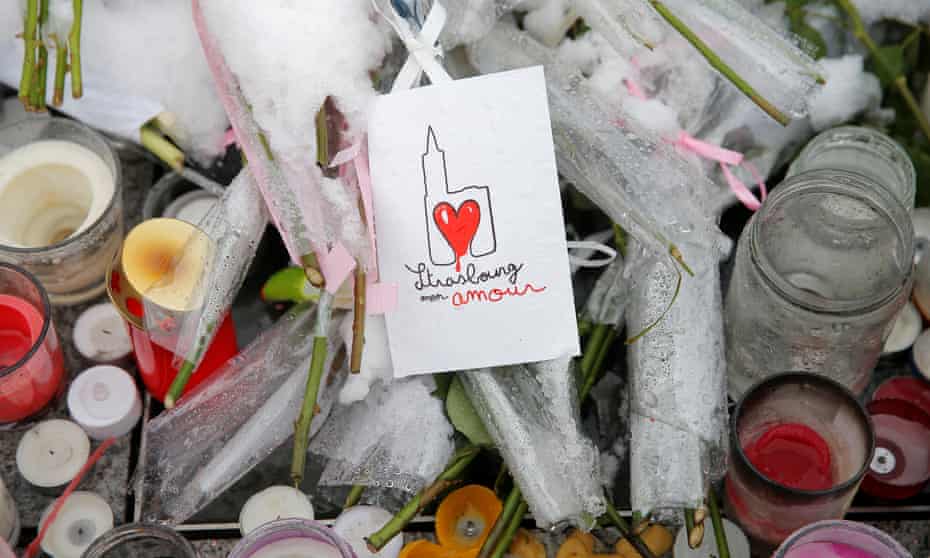 Improvised tributes to the victims of 11 December  attack in Strasbourg, France