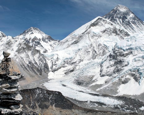River and mountains around the peak of Everest