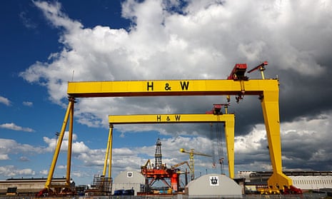 Samson and Goliath cranes at Harland and Wolff Belfast Shipyard Northern Ireland