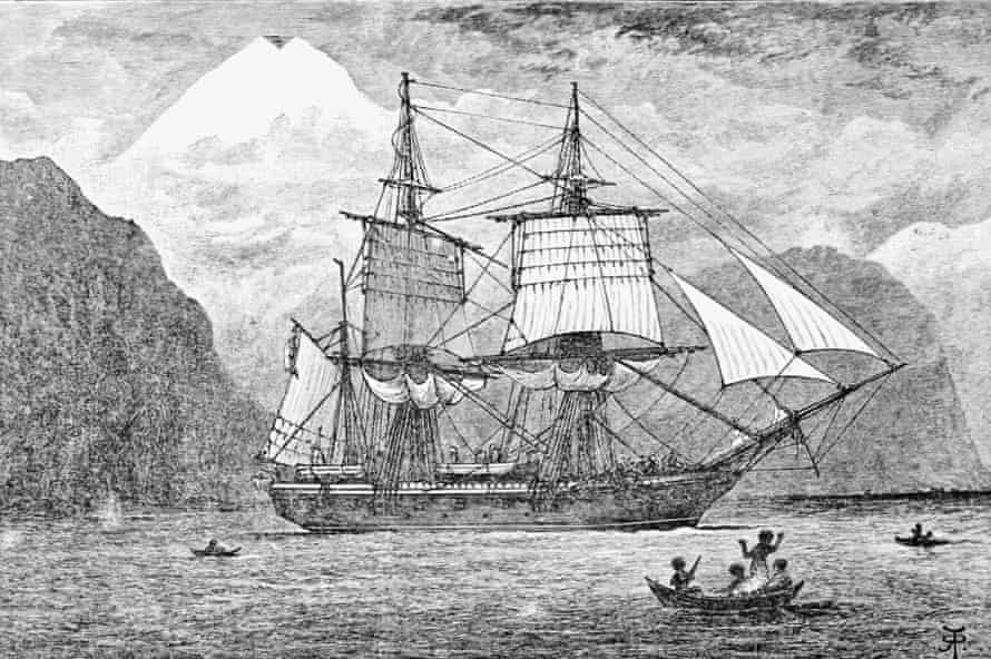 Ilustración del HMS Beagle.