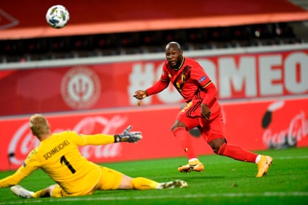 Romelu Lukaku scores in the Nations League for Belgium against Denmark