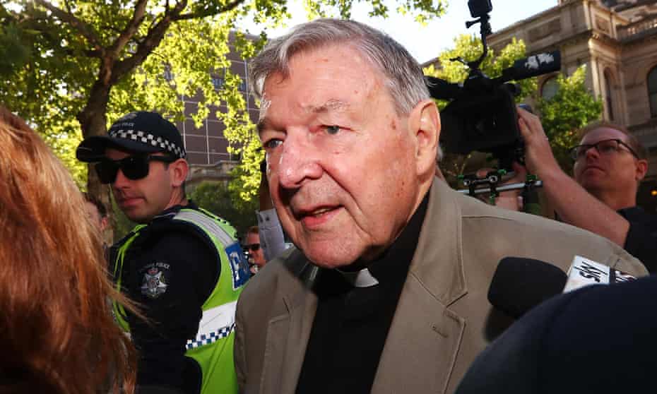 Cardinal George Pell arrives at Melbourne’s county court on Wednesday when his bail was revoked and he was sent to jail