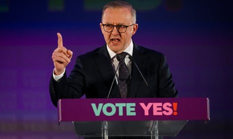 Prime minister Anthony Albanese speaks during the Yes23 official campaign launch in Adelaide on Wednesday.