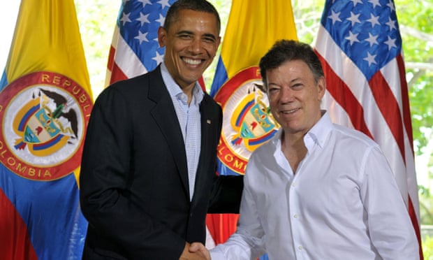 Juan Manuel Santos and Barack Obama.