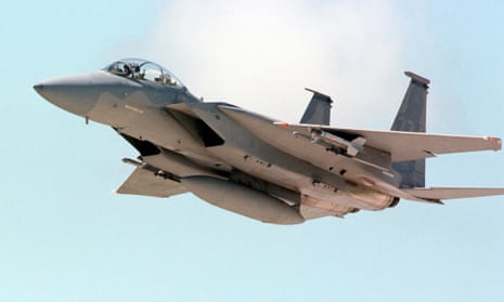 US officials say two F-15 aircraft launched an airstrike against the Islamic State’s leader in Libya.