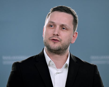 Greenland's prime minister Jens-Frederik Nielsen addresses a press conference in January.
