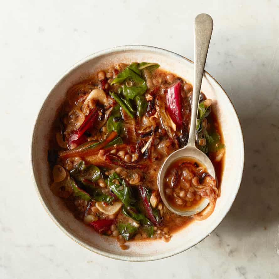 Stosie Madi's brown lentil and chard soup.