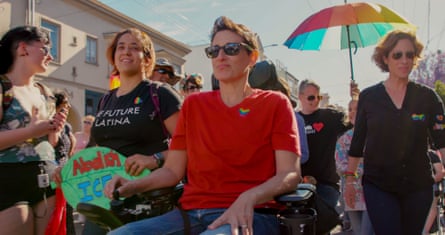 Stevens, centre, at a Dyke March in 2019.
