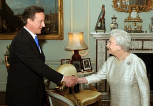 Prime Minister David Cameron in an audience with the Queen in 2010