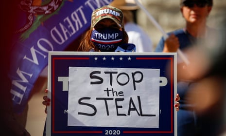 Supporters of Donald Trump gather at a “Stop the Steal” protest in Phoenix, Arizona.